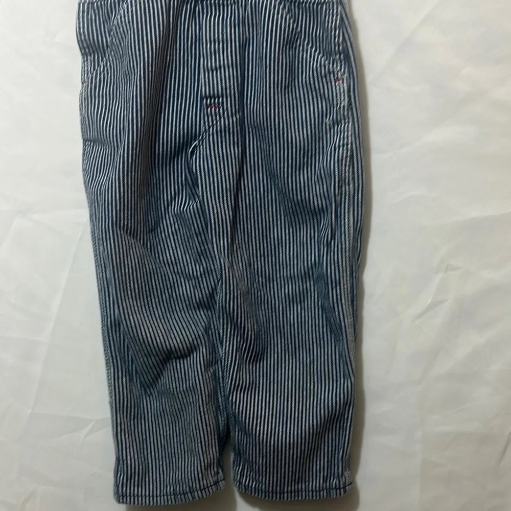 Blue Denim Overalls with Adjustable Straps and Bib Front